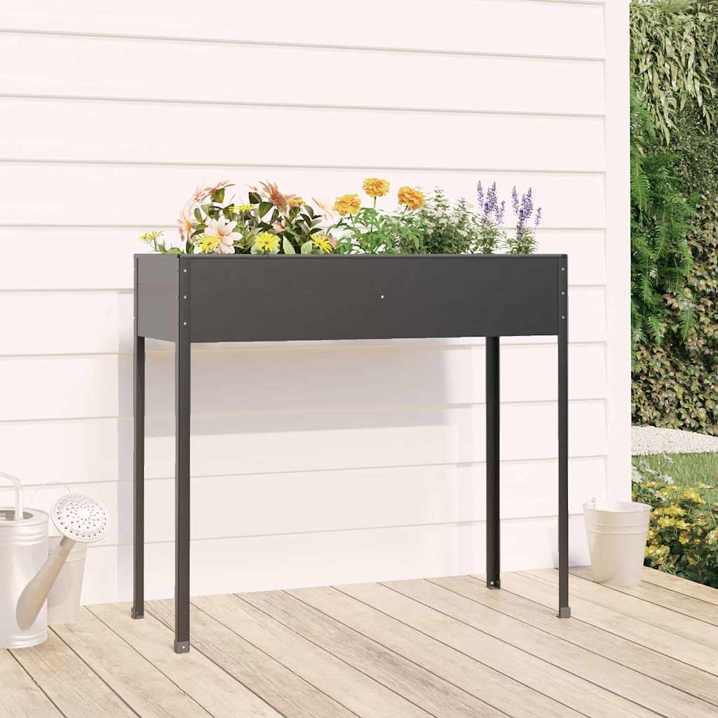 Sodo lovelis, antracito, 100,5×40,5x90cm, galvanizuotas plienas Sodo lovelis, antracito, 100,5x40,5x90cm, galvanizuotas plienas - Image 2