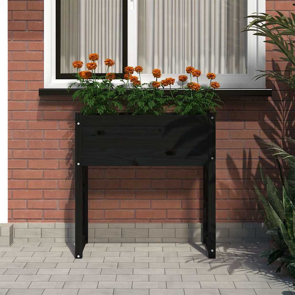Lovelis, juodos spalvos, 78x40x81cm, pušies medienos masyvas Lovelis, juodos spalvos, 78x40x81cm, pušies medienos masyvas - Image 3