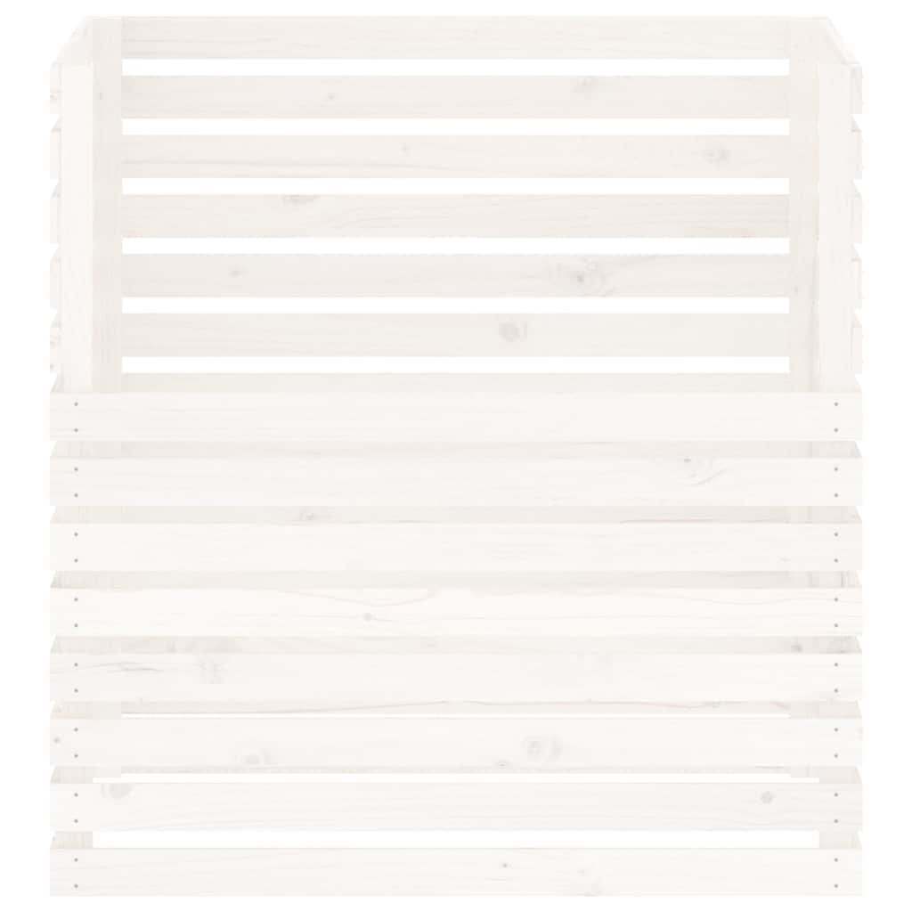 Komposto dėžė, balta, 100x100x102cm, pušies medienos masyvas Komposto dėžė, balta, 100x100x102cm, pušies medienos masyvas - Image 5