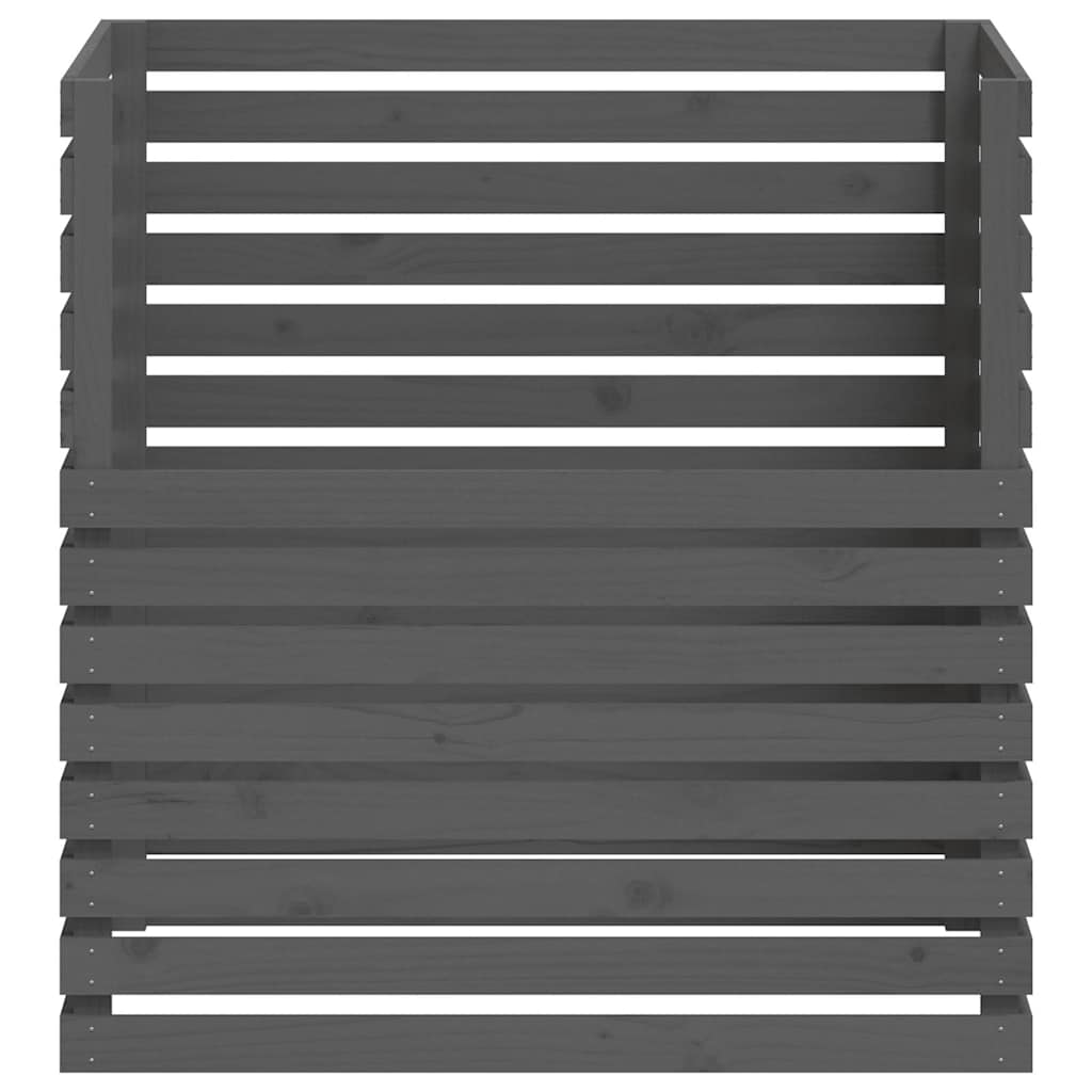 Komposto dėžė, pilka, 100x100x102cm, pušies medienos masyvas Komposto dėžė, pilka, 100x100x102cm, pušies medienos masyvas - Image 5