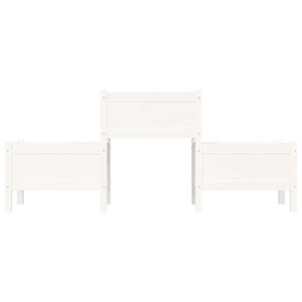 Lovelis, baltas, 178,5x44x75cm, pušies medienos masyvas Lovelis, baltas, 178,5x44x75cm, pušies medienos masyvas - Image 4