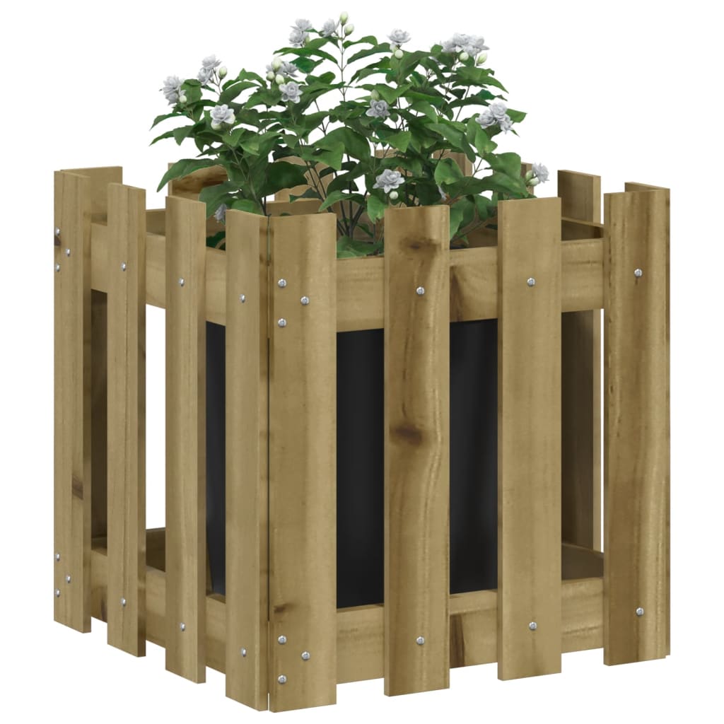 Sodo lovelis, 40x40x40cm, impregnuota pušis, tvorelės dizaino Sodo lovelis, 40x40x40cm, impregnuota pušis, tvorelės dizaino - Image 3