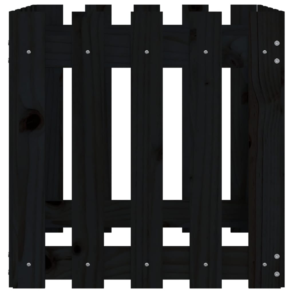 Sodo lovelis, juodas, 50x50x50cm, pušis, tvorelės dizaino Sodo lovelis, juodas, 50x50x50cm, pušis, tvorelės dizaino - Image 5