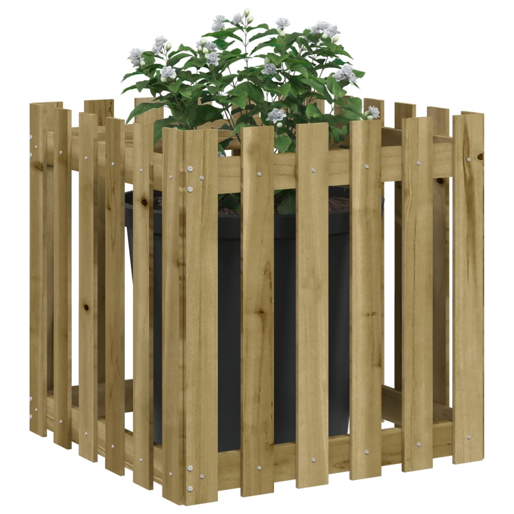 Sodo lovelis, 60x60x60cm, impregnuota pušis, tvorelės dizaino Sodo lovelis, 60x60x60cm, impregnuota pušis, tvorelės dizaino - Image 3