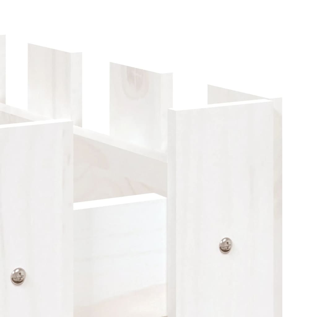 Sodo lovelis, baltas, 100x50x50cm, pušis, tvorelės dizaino Sodo lovelis, baltas, 100x50x50cm, pušis, tvorelės dizaino - Image 7