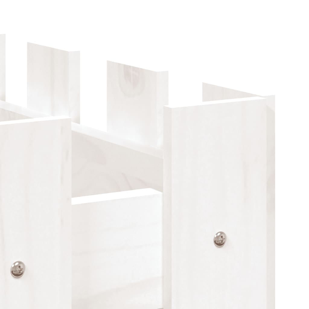 Sodo lovelis, baltas, 100x50x70cm, pušis, tvorelės dizaino Sodo lovelis, baltas, 100x50x70cm, pušis, tvorelės dizaino - Image 7