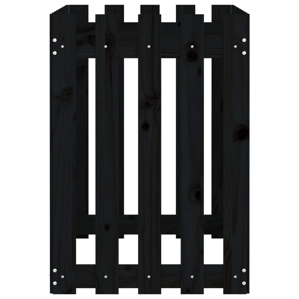 Sodo lovelis, juodas, 100x50x70cm, pušis, tvorelės dizaino Sodo lovelis, juodas, 100x50x70cm, pušis, tvorelės dizaino - Image 6
