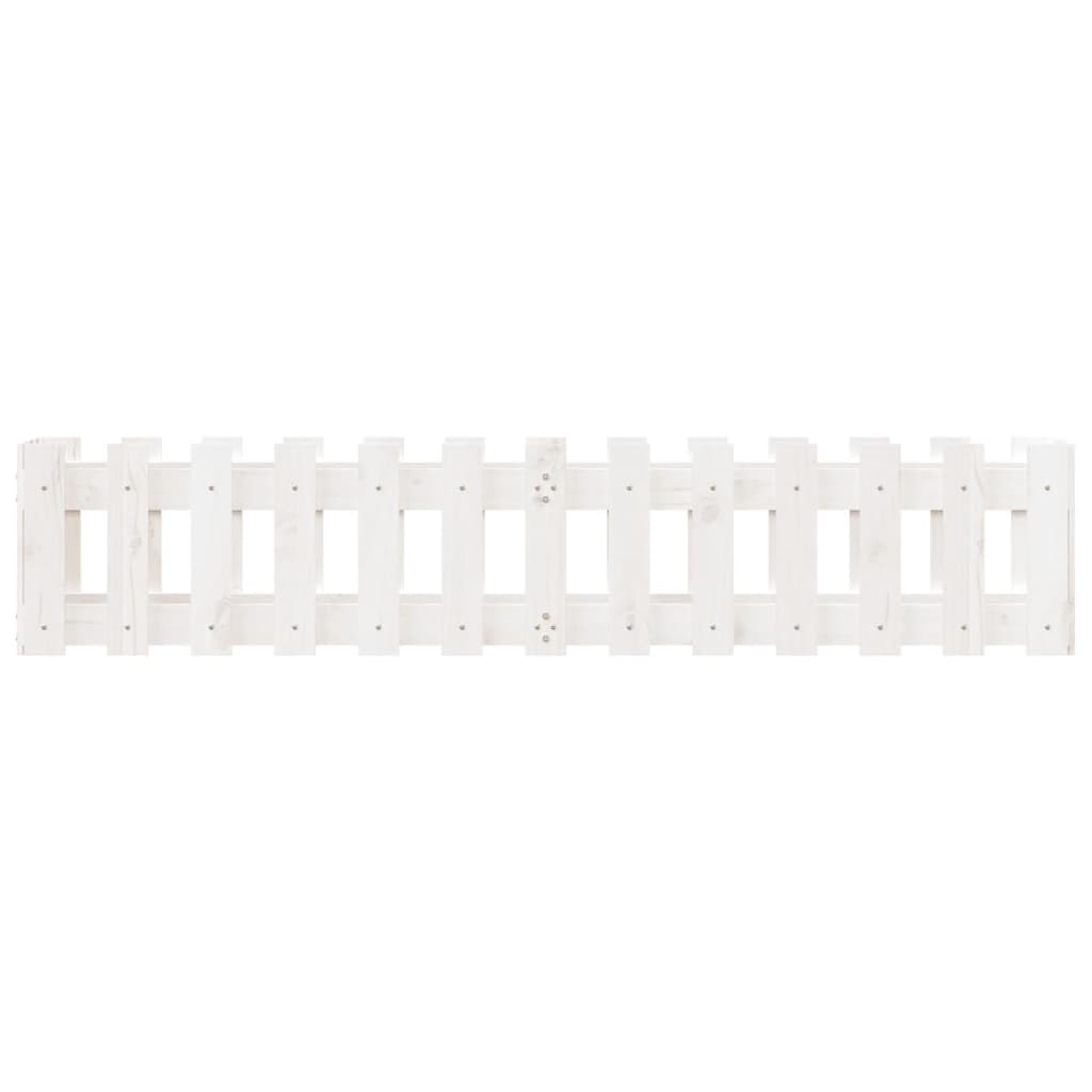 Sodo lovelis, baltas, 150x30x30cm, pušis, tvorelės dizaino Sodo lovelis, baltas, 150x30x30cm, pušis, tvorelės dizaino - Image 5