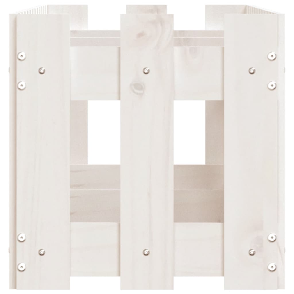Sodo lovelis, baltas, 150x30x30cm, pušis, tvorelės dizaino Sodo lovelis, baltas, 150x30x30cm, pušis, tvorelės dizaino - Image 6