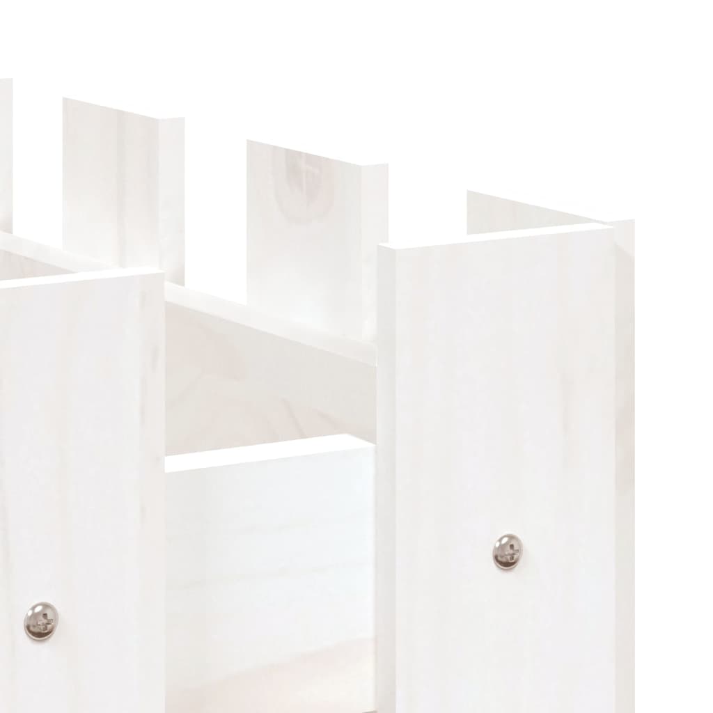 Sodo lovelis, baltas, 150x50x50cm, pušis, tvorelės dizaino Sodo lovelis, baltas, 150x50x50cm, pušis, tvorelės dizaino - Image 7