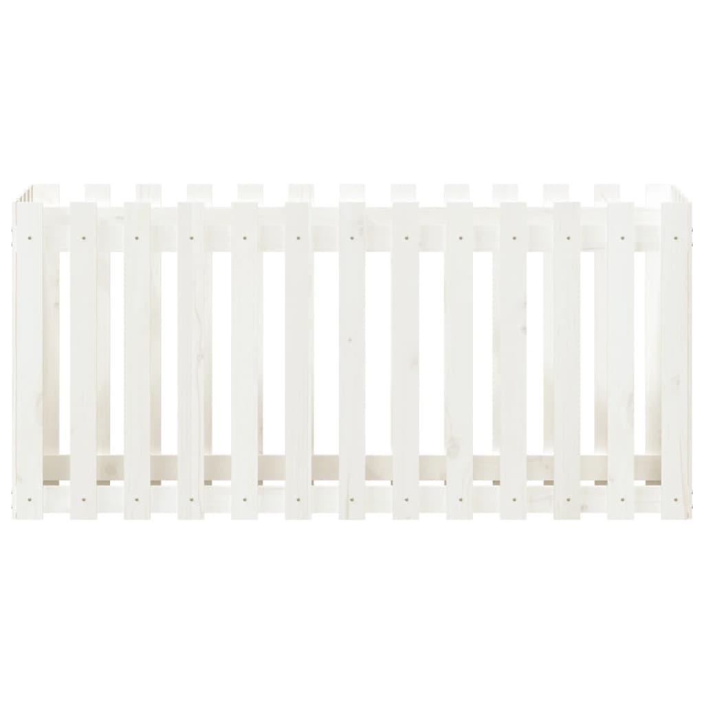 Sodo lovelis, baltas, 150x50x70cm, pušis, tvorelės dizaino Sodo lovelis, baltas, 150x50x70cm, pušis, tvorelės dizaino - Image 5