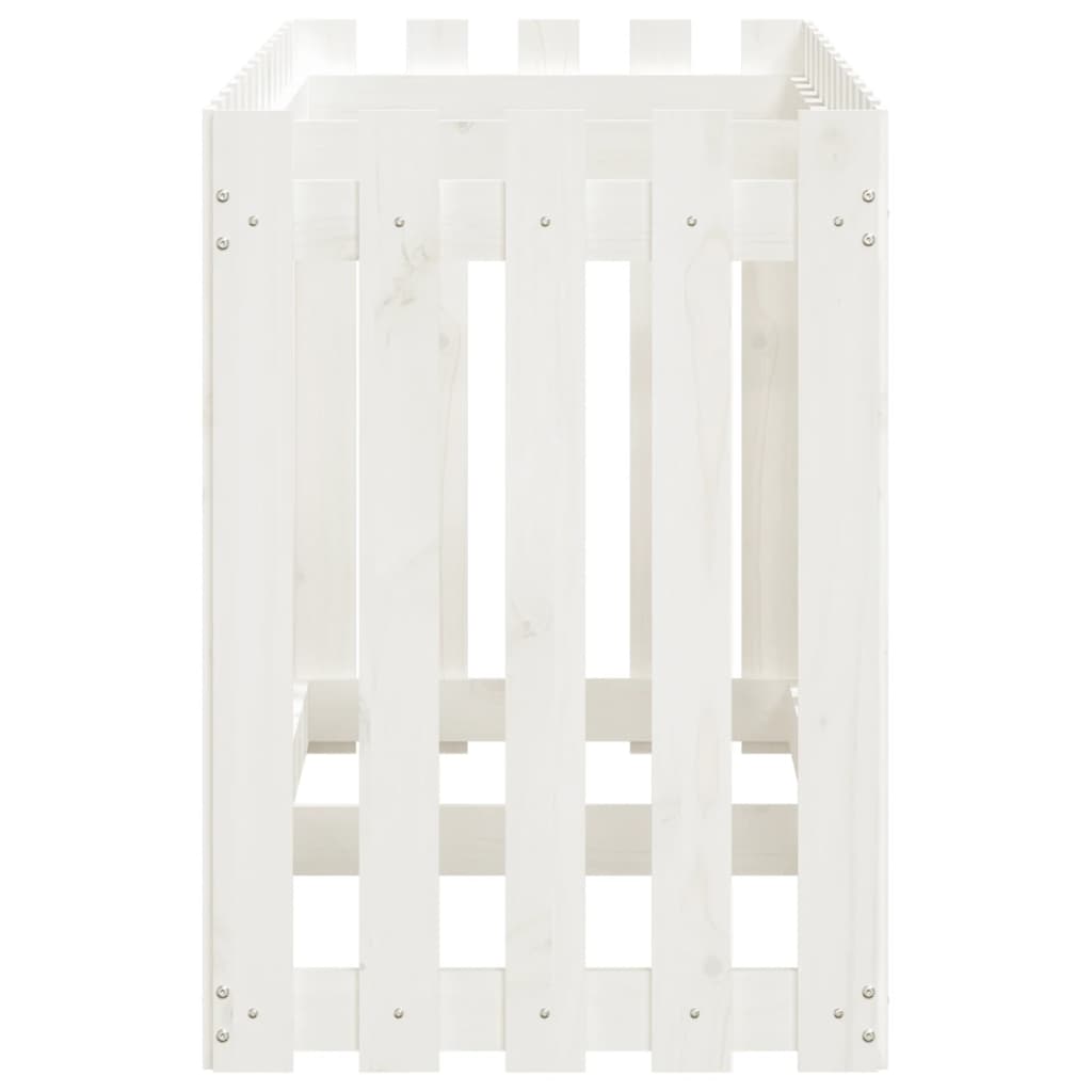 Sodo lovelis, baltas, 150x50x70cm, pušis, tvorelės dizaino Sodo lovelis, baltas, 150x50x70cm, pušis, tvorelės dizaino - Image 6