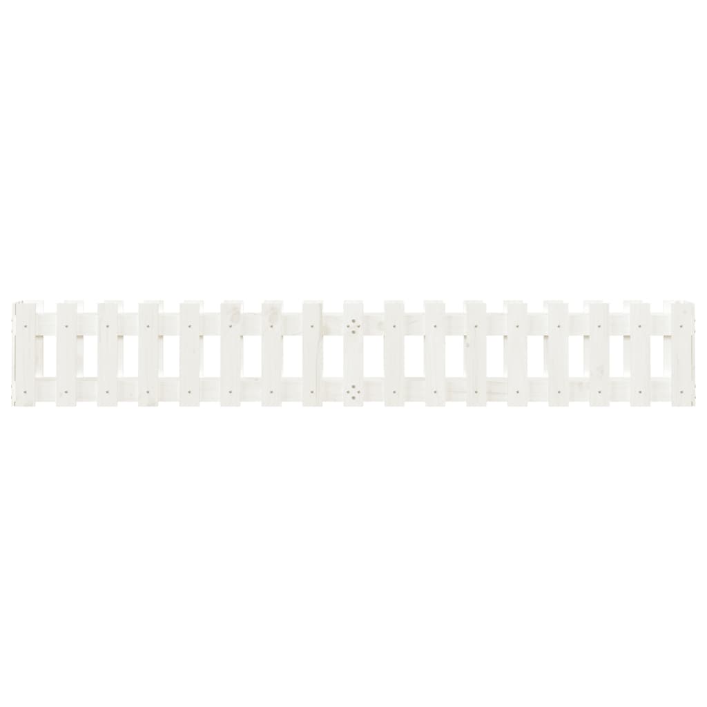 Sodo lovelis, baltas, 200x30x30cm, pušis, tvorelės dizaino Sodo lovelis, baltas, 200x30x30cm, pušis, tvorelės dizaino - Image 5