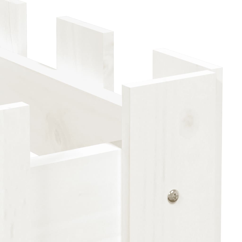 Sodo lovelis, baltas, 200x30x30cm, pušis, tvorelės dizaino Sodo lovelis, baltas, 200x30x30cm, pušis, tvorelės dizaino - Image 7