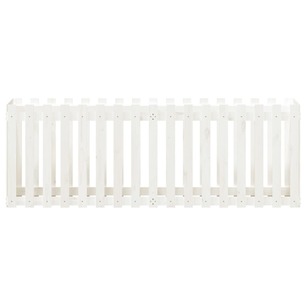 Sodo lovelis, baltas, 200x50x70cm, pušis, tvorelės dizaino Sodo lovelis, baltas, 200x50x70cm, pušis, tvorelės dizaino - Image 5