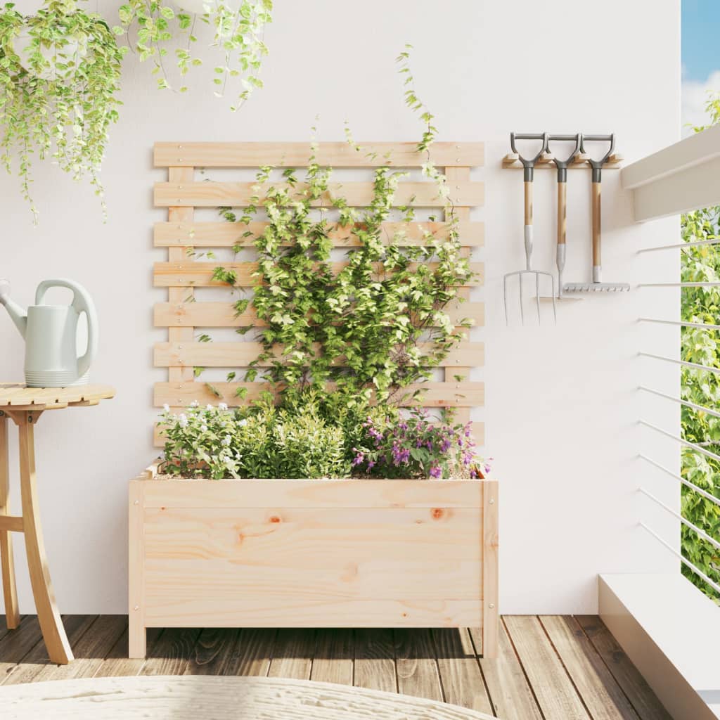 Sodo lovelis su stovu, 79×39,5x114cm, pušies medienos masyvas Sodo lovelis su stovu, 79x39,5x114cm, pušies medienos masyvas - Image 2