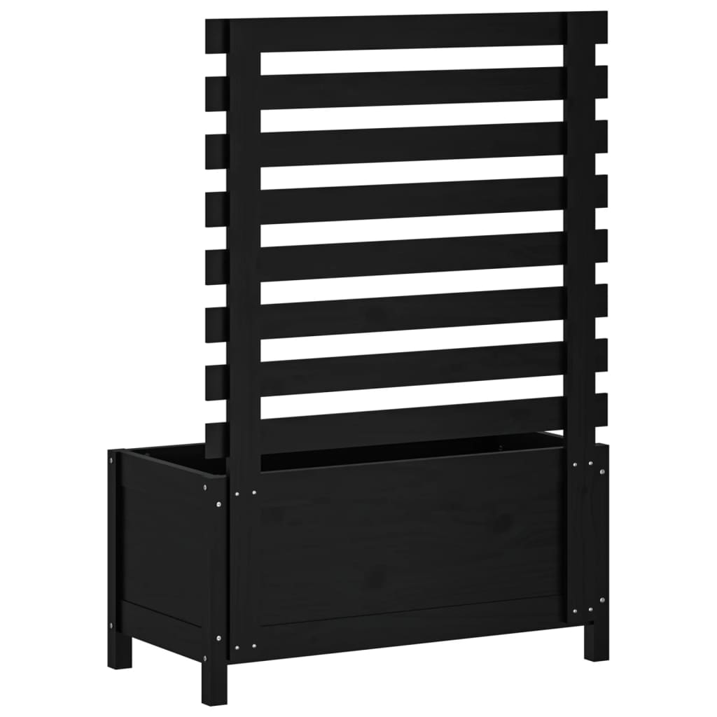 Sodo lovelis su stovu, juodas, 79×39,5x114cm, pušies masyvas Sodo lovelis su stovu, juodas, 79x39,5x114cm, pušies masyvas - Image 4