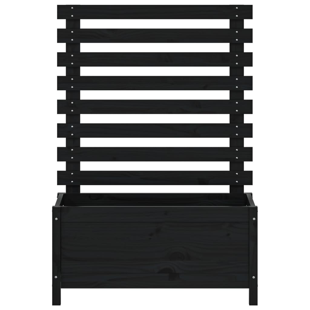 Sodo lovelis su stovu, juodas, 79×39,5x114cm, pušies masyvas Sodo lovelis su stovu, juodas, 79x39,5x114cm, pušies masyvas - Image 5