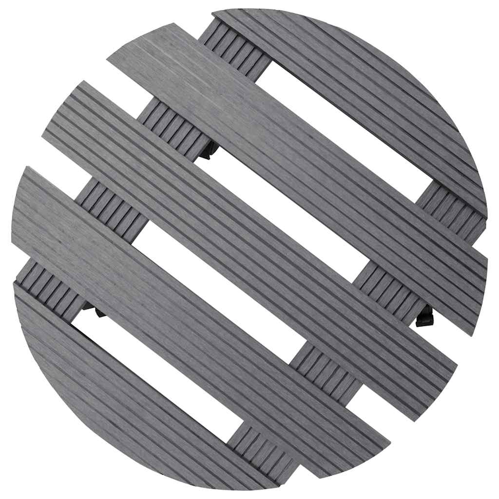Augalų padėklai su ratukais, 4vnt., pilki, 30×7,5cm, WPC Augalų padėklai su ratukais, 4vnt., pilki, 30x7,5cm, WPC - Image 3