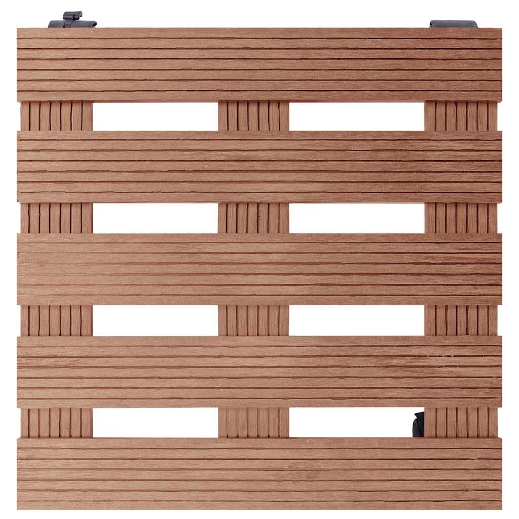 Augalų padėklai su ratukais, 4vnt., rudi, 30x30x7,5cm, WPC Augalų padėklai su ratukais, 4vnt., rudi, 30x30x7,5cm, WPC - Image 3
