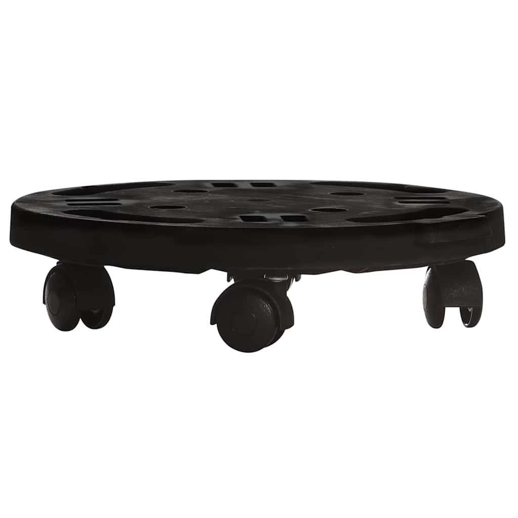 Augalų padėklai su ratukais, 5vnt., juodi, 30cm, 170kg Augalų padėklai su ratukais, 5vnt., juodi, 30cm, 170kg - Image 3