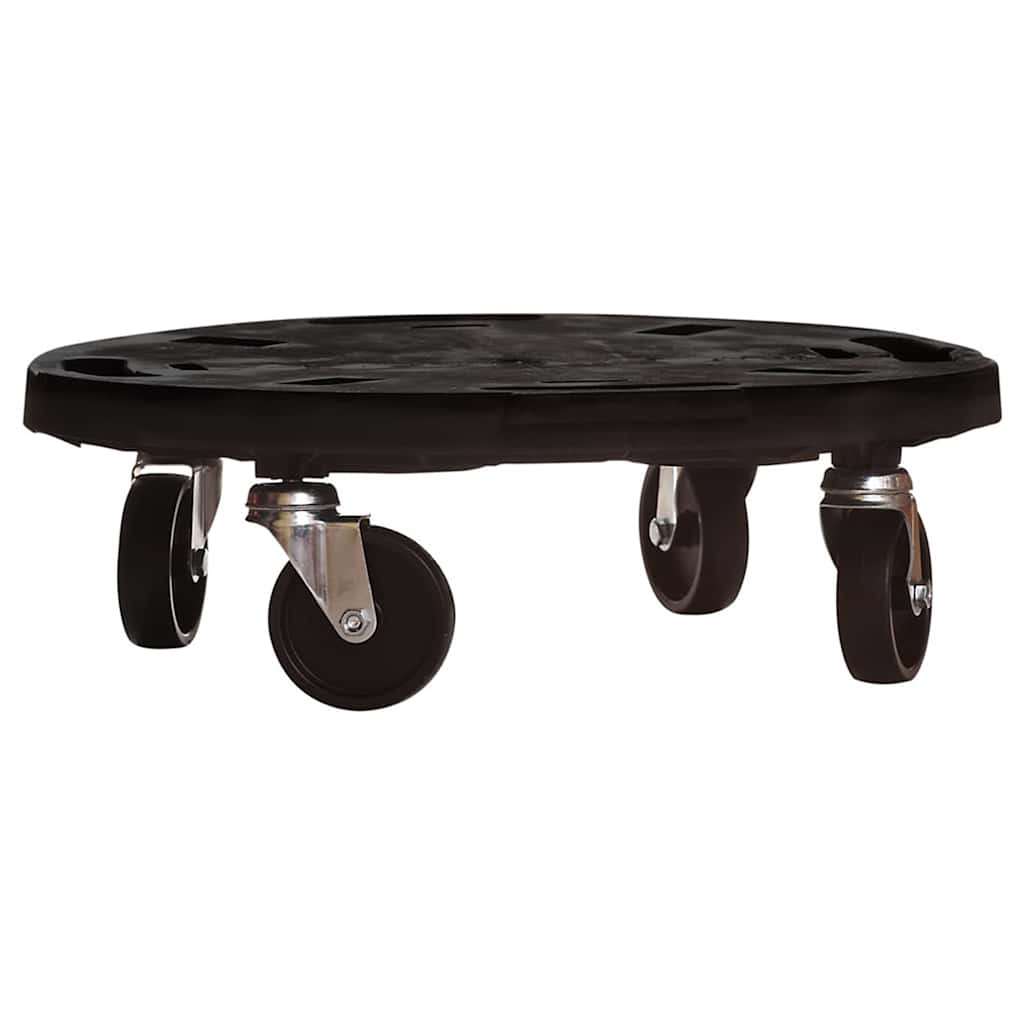 Augalų padėklai su ratukais, 3vnt., juodi, 40cm, 275kg Augalų padėklai su ratukais, 3vnt., juodi, 40cm, 275kg - Image 3