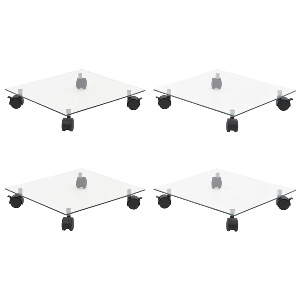 Padėklai su ratukais augalams, 4vnt., 35x35cm, stiklas Padėklai su ratukais augalams, 4vnt., 35x35cm, stiklas - Image 2