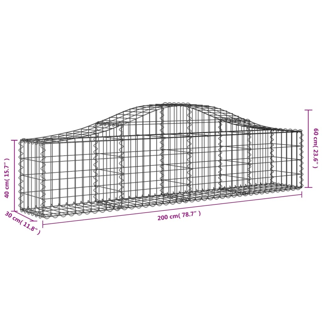 Išlenkti gabiono krepšiai, 15vnt., 200x30x40/60cm, geležis Išlenkti gabiono krepšiai, 15vnt., 200x30x40/60cm, geležis