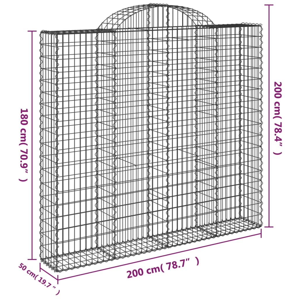 Išlenkti gabiono krepšiai, 10vnt., 200x50x180/200cm, geležis Išlenkti gabiono krepšiai, 10vnt., 200x50x180/200cm, geležis