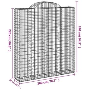 Arkiniai gabionų krepšeliai, 18 vnt., 200x50x220/240 cm, cinkuota geležis