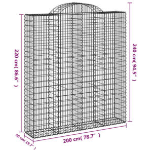 Arkiniai gabionų krepšeliai, 20 vnt., 200x50x220/240 cm, cinkuota geležis