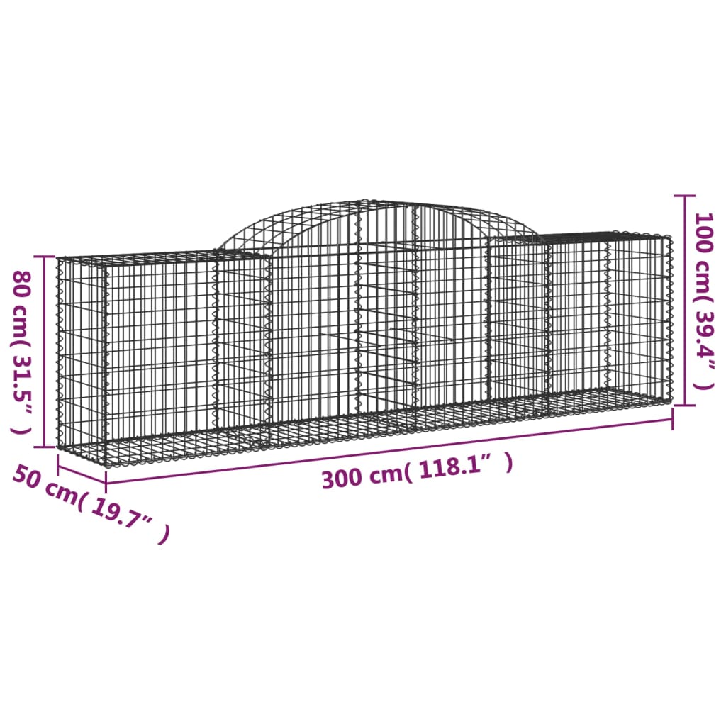 Išlenkti gabiono krepšiai, 15vnt., 300x50x80/100cm, geležis Išlenkti gabiono krepšiai, 15vnt., 300x50x80/100cm, geležis