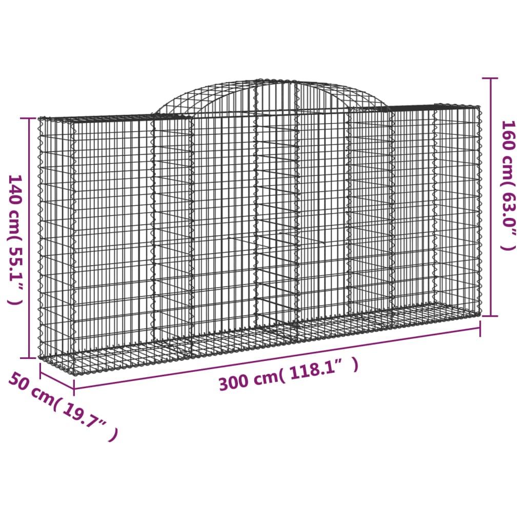 Išlenkti gabiono krepšiai, 25vnt., 300x50x140/160cm, geležis Išlenkti gabiono krepšiai, 25vnt., 300x50x140/160cm, geležis