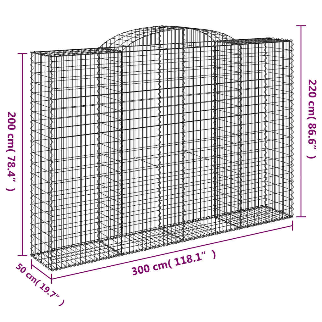 Išlenkti gabiono krepšiai, 12vnt., 300x50x200/220cm, geležis Išlenkti gabiono krepšiai, 12vnt., 300x50x200/220cm, geležis