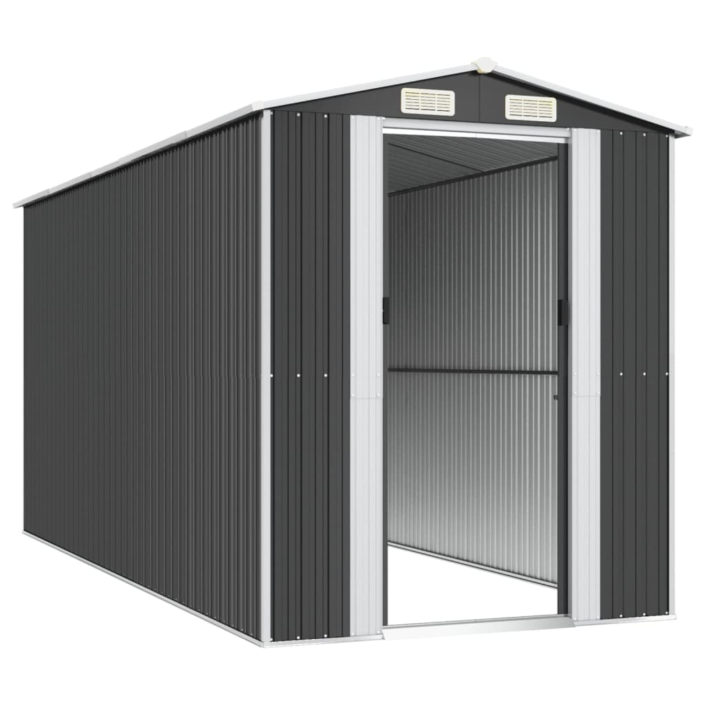 Sodo pašiūrė, antracito, 192x440x223cm, galvanizuotas plienas Sodo pašiūrė, antracito, 192x440x223cm, galvanizuotas plienas - Image 4