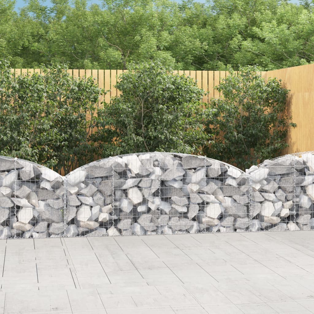 Išlenktas gabiono krepšys, 200x30x60/80 cm, geležis Išlenktas gabiono krepšys, 200x30x60/80 cm, geležis - Image 2