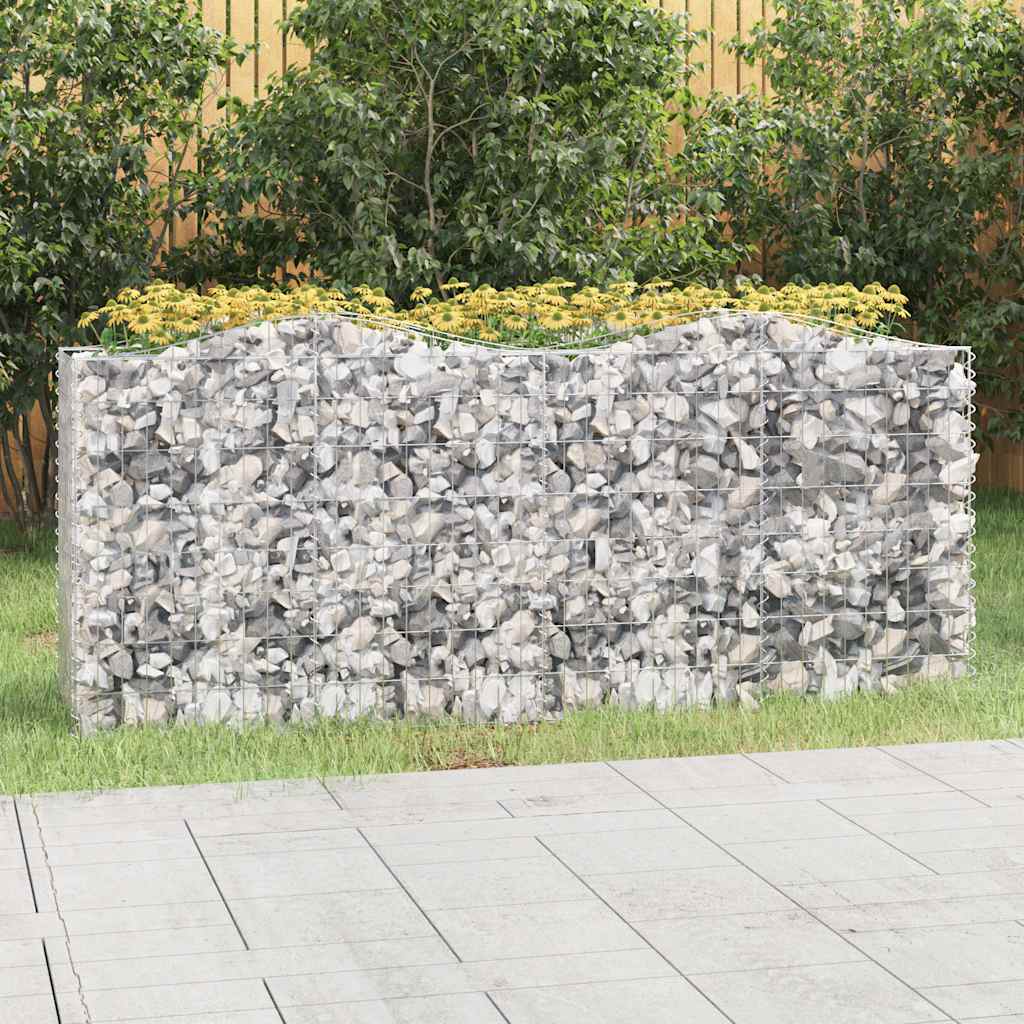 Išlenktas aukštas gabiono lovelis, 200x50x100, geležis Išlenktas aukštas gabiono lovelis, 200x50x100, geležis - Image 2
