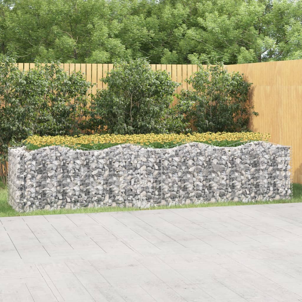 Išlenktas aukštas gabiono lovelis, 400x100x100cm, geležis Išlenktas aukštas gabiono lovelis, 400x100x100cm, geležis - Image 2