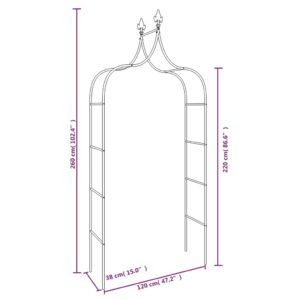 Sodo arkos, 2vnt., juodos spalvos, 120x38x260cm, plienas