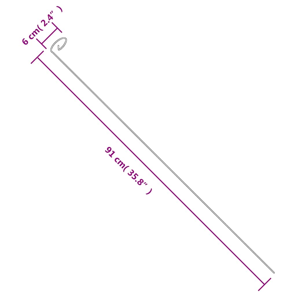 Sodo augalų kuoliukai, 20vnt., tamsiai žalios, 91cm, plienas Sodo augalų kuoliukai, 20vnt., tamsiai žalios, 91cm, plienas