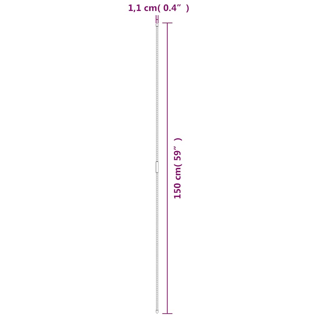 Sodo augalų kuoliukai, 30vnt., žalios spalvos, 150cm, plienas Sodo augalų kuoliukai, 30vnt., žalios spalvos, 150cm, plienas