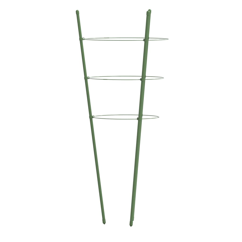 Sodo augalų atramos su 3 žiedais, 5vnt., žalios, 75cm, plienas Sodo augalų atramos su 3 žiedais, 5vnt., žalios, 75cm, plienas - Image 6