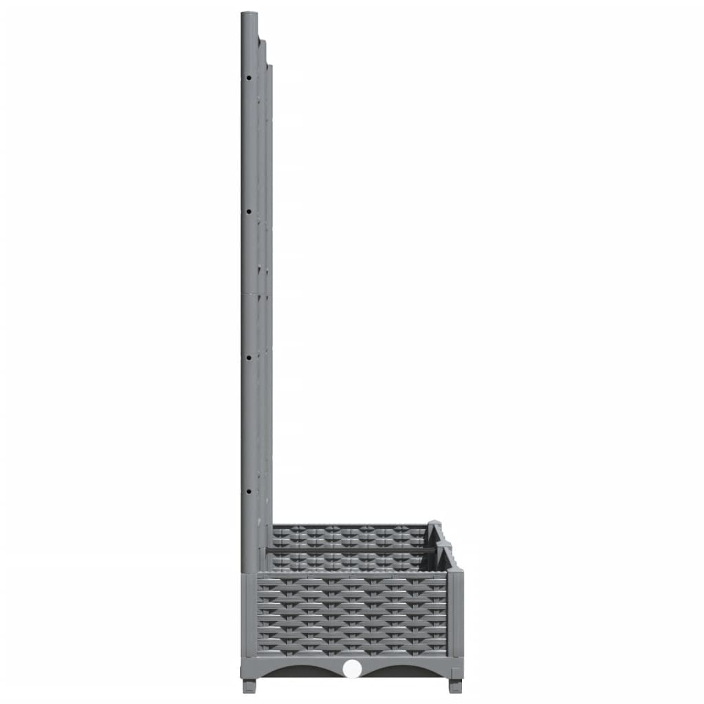 Sodo lovelis su treliažu, šviesiai pilkas, 80x40x121,5cm, PP Sodo lovelis su treliažu, šviesiai pilkas, 80x40x121,5cm, PP - Image 6