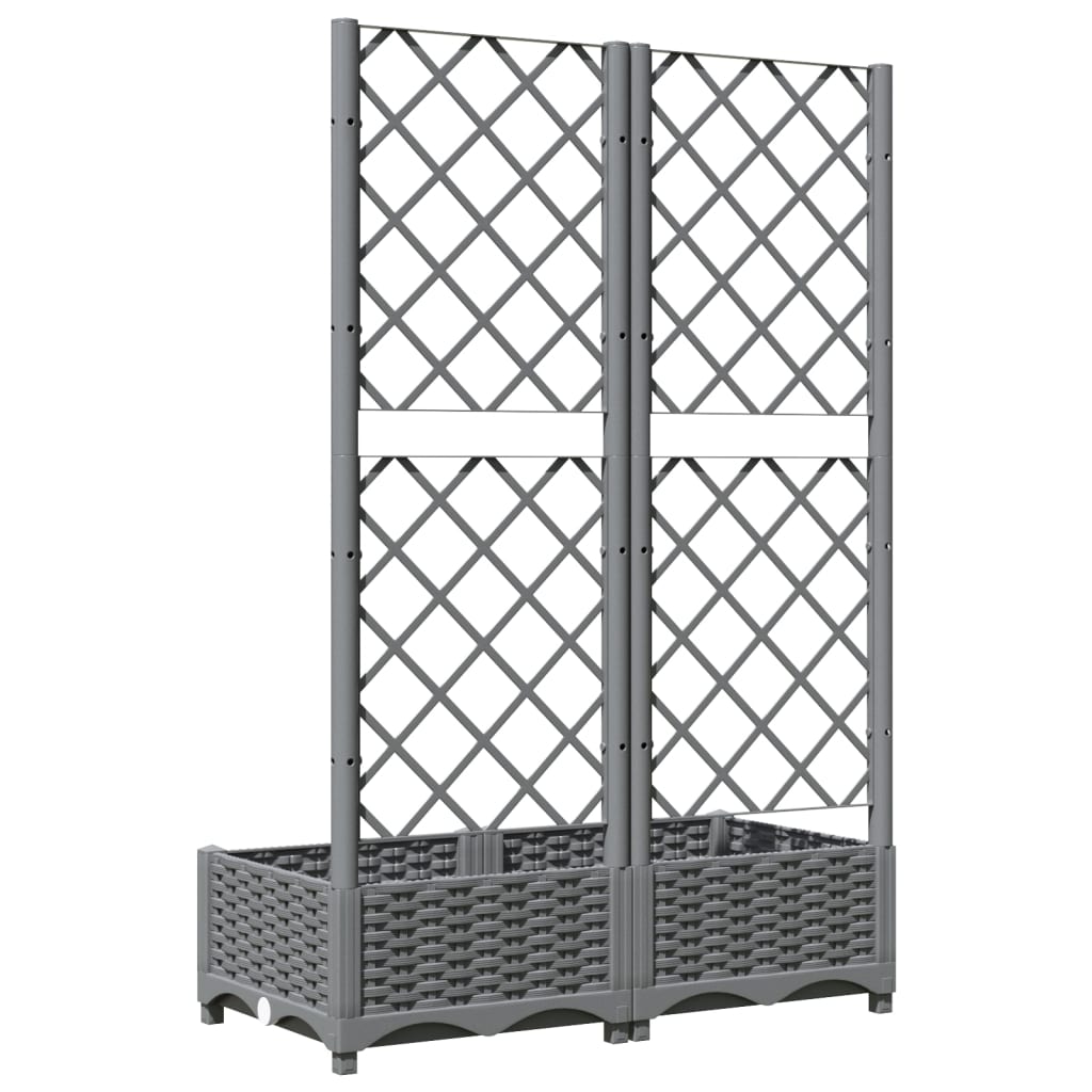 Sodo lovelis su treliažu, šviesiai pilkas, 80x40x121,5cm, PP Sodo lovelis su treliažu, šviesiai pilkas, 80x40x121,5cm, PP - Image 5