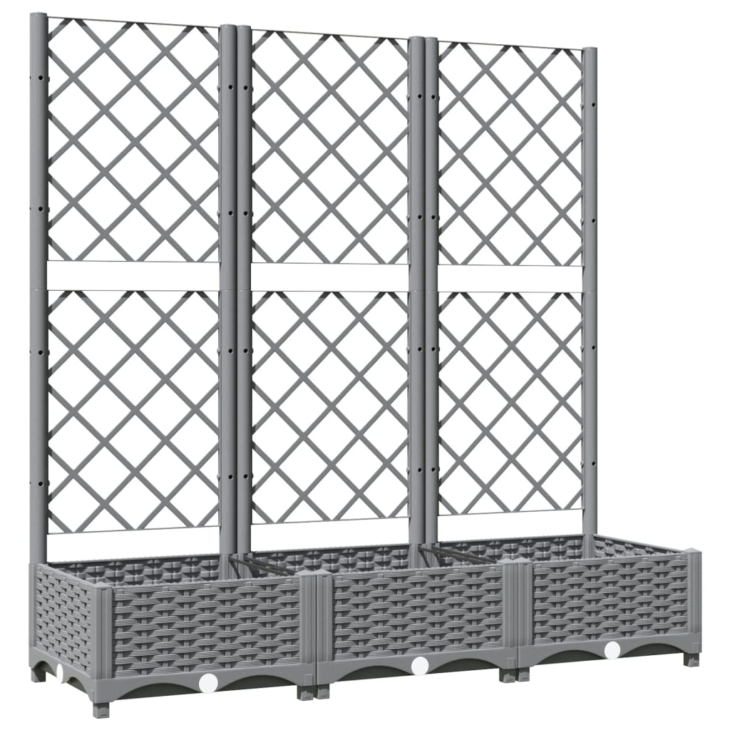 Sodo lovelis su treliažu, šviesiai pilkas, 120x40x121,5cm, PP Sodo lovelis su treliažu, šviesiai pilkas, 120x40x121,5cm, PP - Image 3