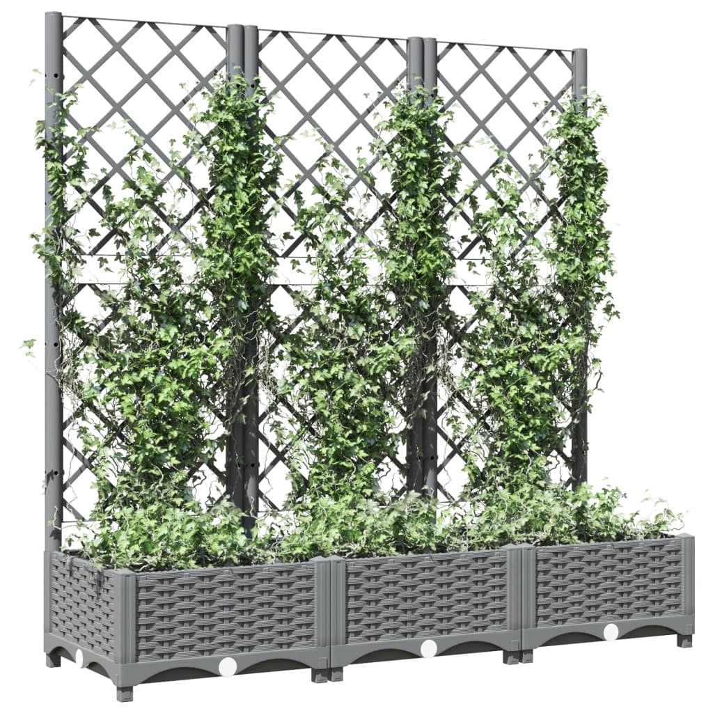Sodo lovelis su treliažu, šviesiai pilkas, 120x40x121,5cm, PP Sodo lovelis su treliažu, šviesiai pilkas, 120x40x121,5cm, PP - Image 8