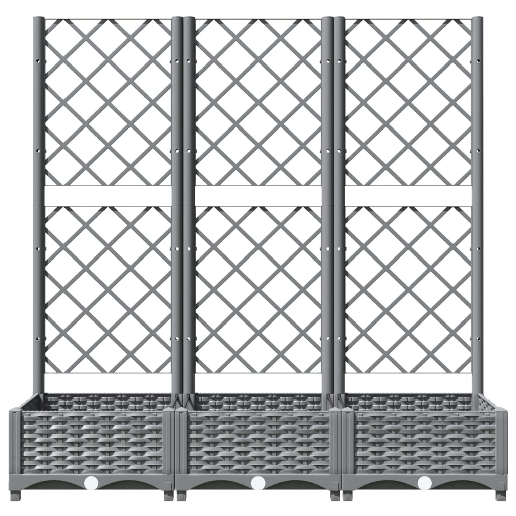 Sodo lovelis su treliažu, šviesiai pilkas, 120x40x121,5cm, PP Sodo lovelis su treliažu, šviesiai pilkas, 120x40x121,5cm, PP - Image 4