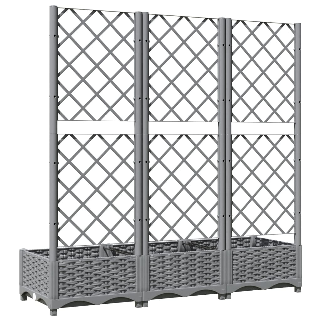 Sodo lovelis su treliažu, šviesiai pilkas, 120x40x121,5cm, PP Sodo lovelis su treliažu, šviesiai pilkas, 120x40x121,5cm, PP - Image 5