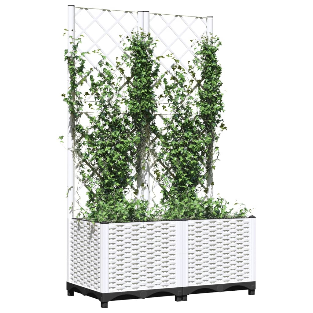 Sodo lovelis su treliažu, baltos spalvos, 80x40x136cm, PP Sodo lovelis su treliažu, baltos spalvos, 80x40x136cm, PP - Image 8