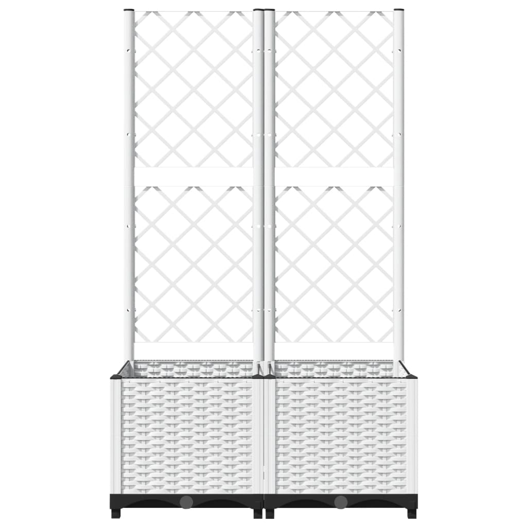 Sodo lovelis su treliažu, baltos spalvos, 80x40x136cm, PP Sodo lovelis su treliažu, baltos spalvos, 80x40x136cm, PP - Image 4